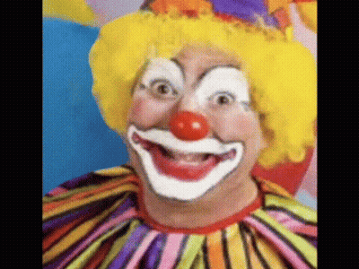 Man With Clown Face Eating Food GIF