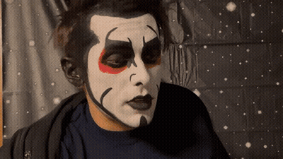 Man With Clown Face Paint GIF