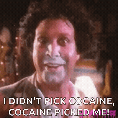 Man With Cocaine On Face Saying Cocaine Picked Me GIF