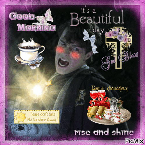 Man With Coffee Saying Beautiful Day GIF