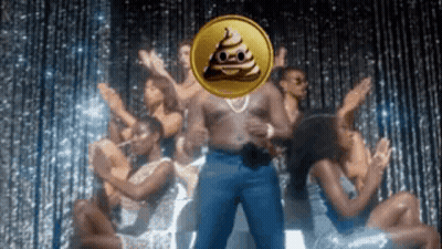 Man With Coin On Head And Poop Face GIF