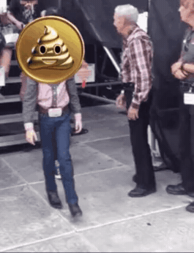 Man With Coin On Head And Poop Face GIF