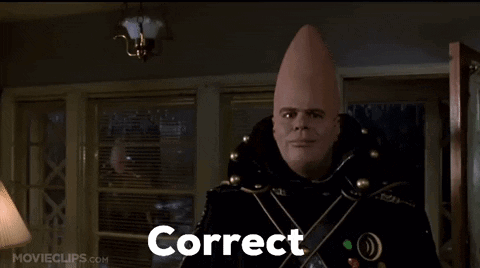 Man With Cone Head Says Correct GIF