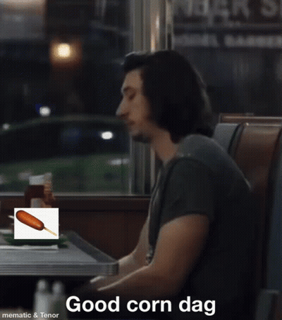 Man With Corn Dog Saying Good Corn Dag GIF