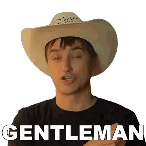 Man With Cowboy Hat And Gentleman Text Sticker