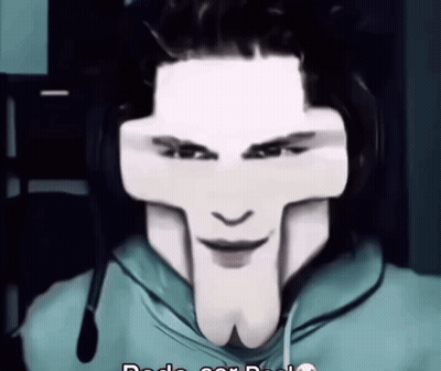 Man With Cross On Face Wearing Headphones And Blue Hoodie GIF