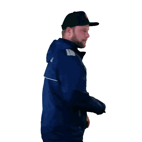 Man With Crossed Arms In Blue Adidas Jacket Sticker