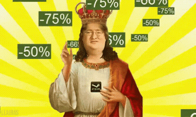 Man With Crown And Steam Logo GIF