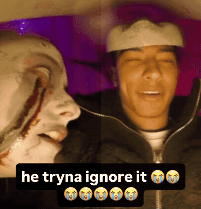 Man With Crown Next To Man With Blood On Face GIF