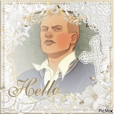 Man With Crown Saying Hello GIF