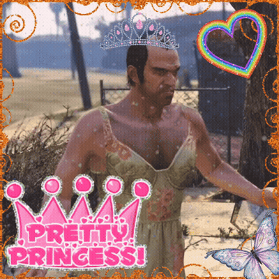 Man With Crown Saying Pretty Princess GIF