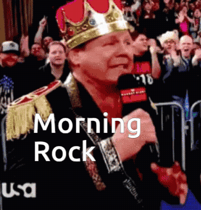 Man With Crown Talking Into Microphone Morning Rock GIF