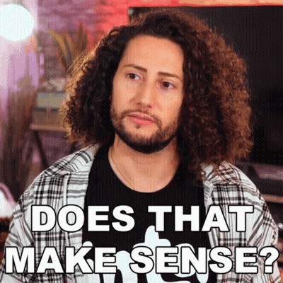 Man With Curly Hair And Beard Asking Does That Make Sense GIF