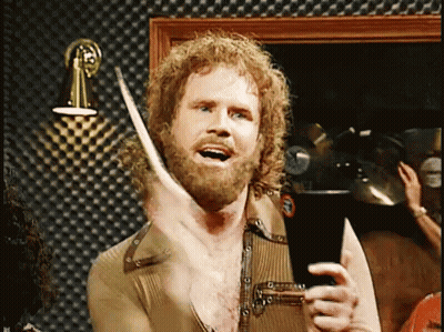 Man With Curly Hair And Beard Holding Drum Stick GIF