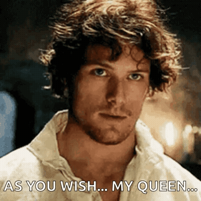 Man With Curly Hair And Beard Says As You Wish My Queen GIF