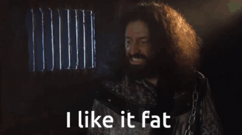 Man With Curly Hair And Beard Says I Like It Fat GIF