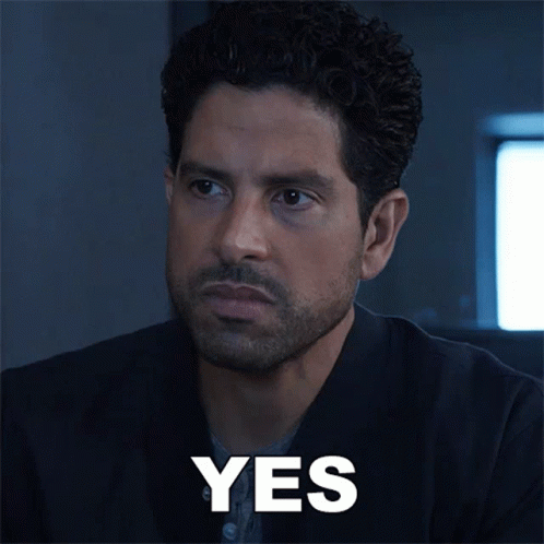Man With Curly Hair And Beard Says Yes GIF
