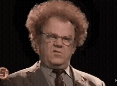 Man With Curly Hair And Glasses Making Funny Face GIF