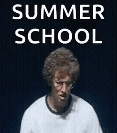 Man With Curly Hair And Glasses Summer School GIF
