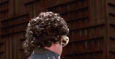 Man With Curly Hair And Mustache Wearing Sunglasses And Goggles GIF