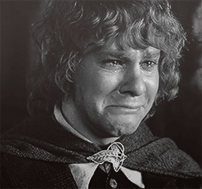 Man With Curly Hair Crying Black And White Photo GIF
