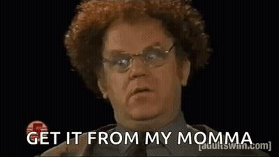 Man With Curly Hair Glasses Says Get It From My Momma