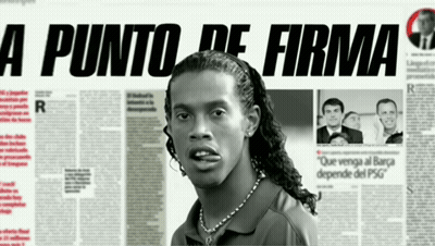 Man With Curly Hair In Front Of Newspaper Headline A Punto De Firma GIF