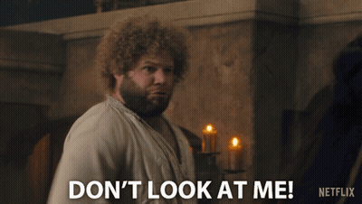 Man With Curly Hair Saying Don't Look At Me GIF