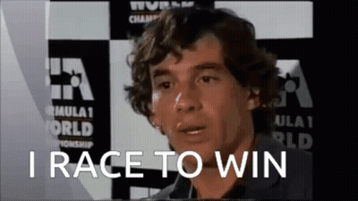 Man With Curly Hair Says I Race To Win GIF