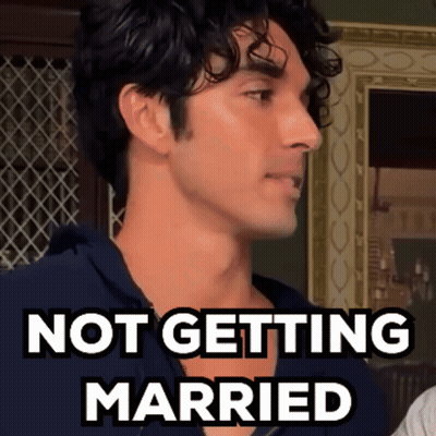 Man With Curly Hair Says Not Getting Married GIF