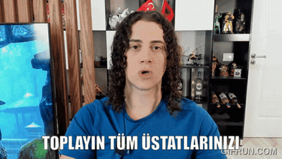 Man With Curly Hair Says Toplayin Tum Ustatlarinizl GIF
