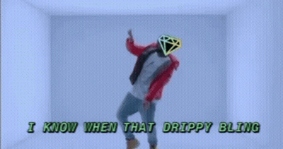 Man With Diamond On Head Dancing Saying I Know When That Drippy Bling GIF
