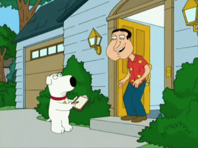 Man With Dog Holding Clipboard GIF