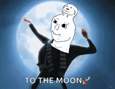 Man With Dog On Head And To The Moon GIF
