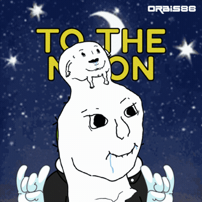 Man With Dog On Head To The Moon GIF