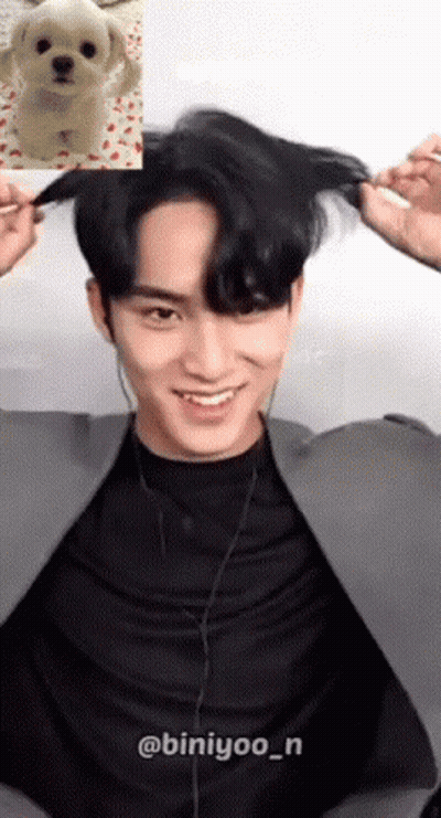 Man With Dog Picture And @Biniyoo_n GIF