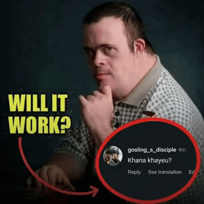 Man With Down Syndrome Hand On Chin Saying Will It Work GIF