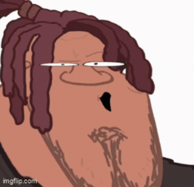 Man With Dreadlocks And Beard Making Funny Face GIF
