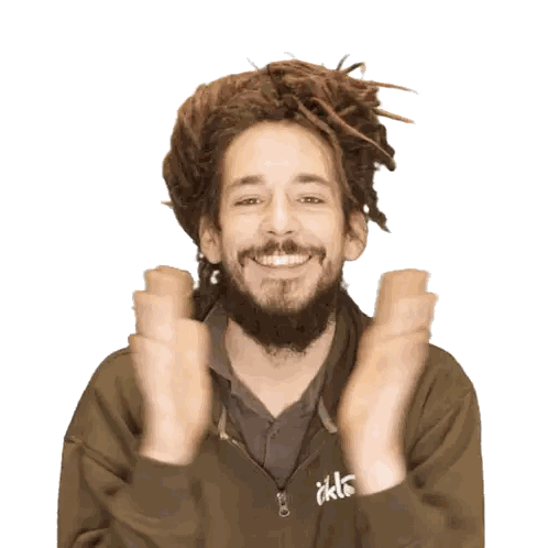 Man With Dreadlocks And Beard Wearing IKL Jacket Sticker