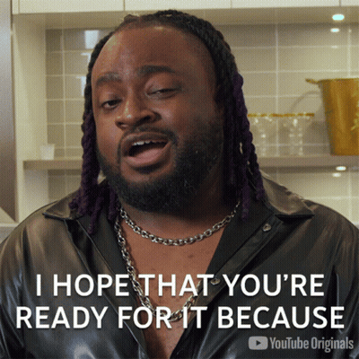Man With Dreadlocks And Chain Says I Hope That You're Ready For It GIF