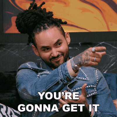 Man With Dreadlocks And Denim Jacket Says You're Gonna Get It While Pointing GIF