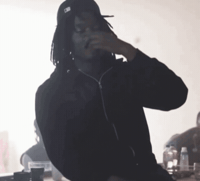 Man With Dreadlocks And MLB Hat GIF