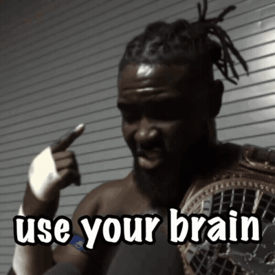 Man With Dreadlocks And Wrestling Belt Says Use Your Brain GIF
