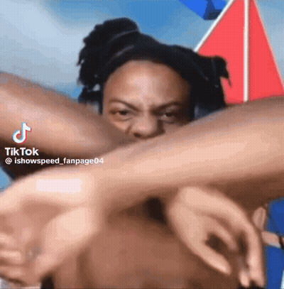 Man With Dreadlocks Holding Arm In TikTok Video GIF