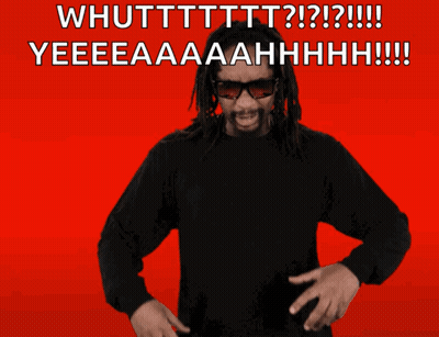 Man With Dreadlocks Holding Blue Circle And Screaming GIF