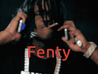 Man With Dreadlocks Holding Cell Phone Saying Fenty GIF