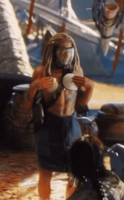 Man With Dreadlocks Holding Plate GIF
