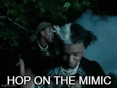 Man With Dreadlocks Hop On The Mimic In Dark GIF