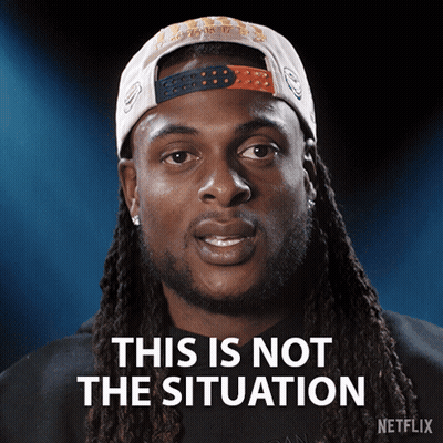 Man With Dreadlocks In Hat Says This Is Not The Situation GIF