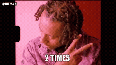 Man With Dreadlocks Making Peace Sign Saying 2 Times GIF